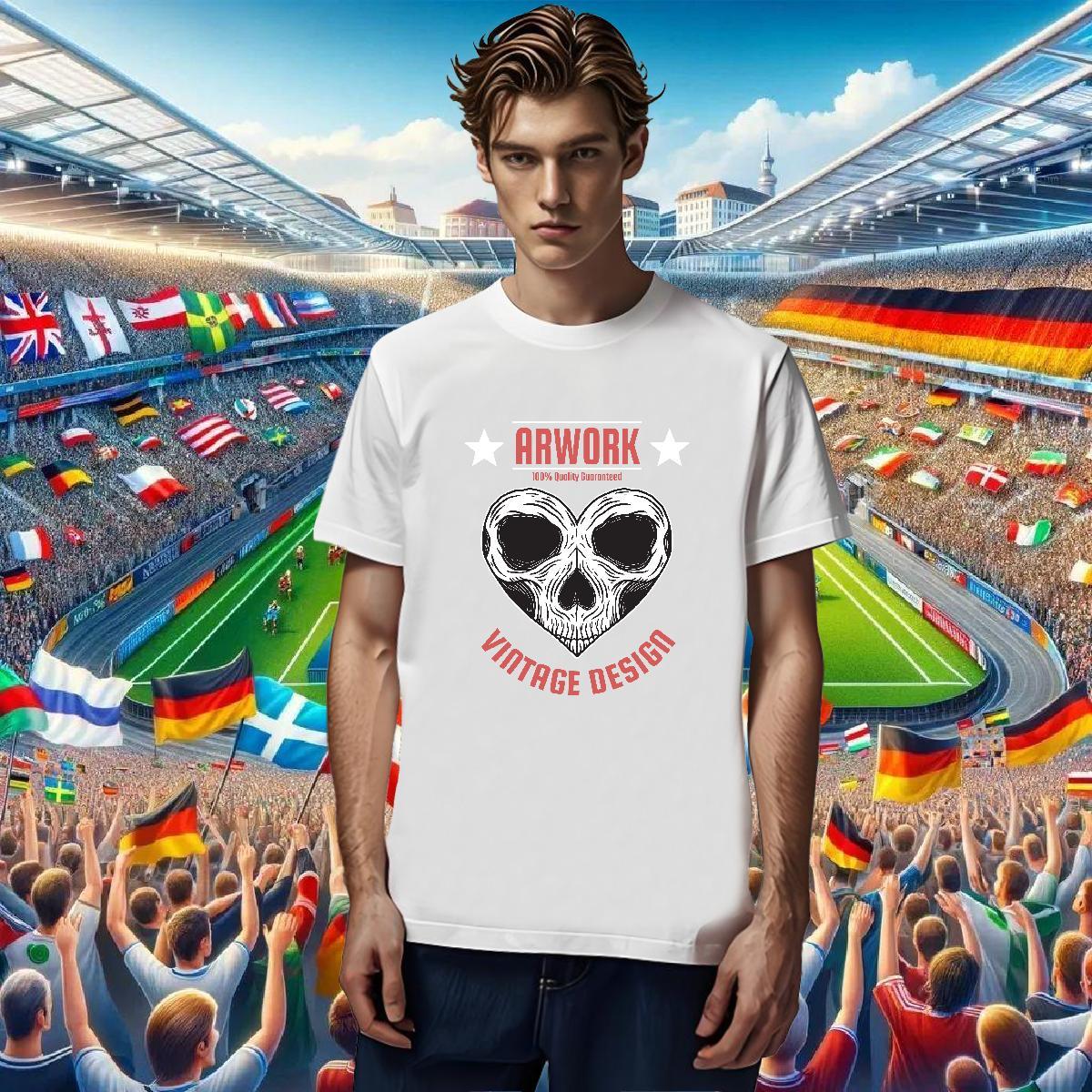 Cool Design T shirt 230g Pure Cotton skull Hip Hop Custom Cartoon Breathable Soft Couples T Shirts Free Shipping Clothes