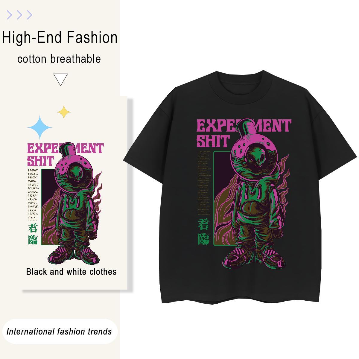 Lady Lady T shirt 230g Pure Cotton terror Daily Wear T-Shirts for Women Short Sleeve O-Neck Anime Oversized Polos