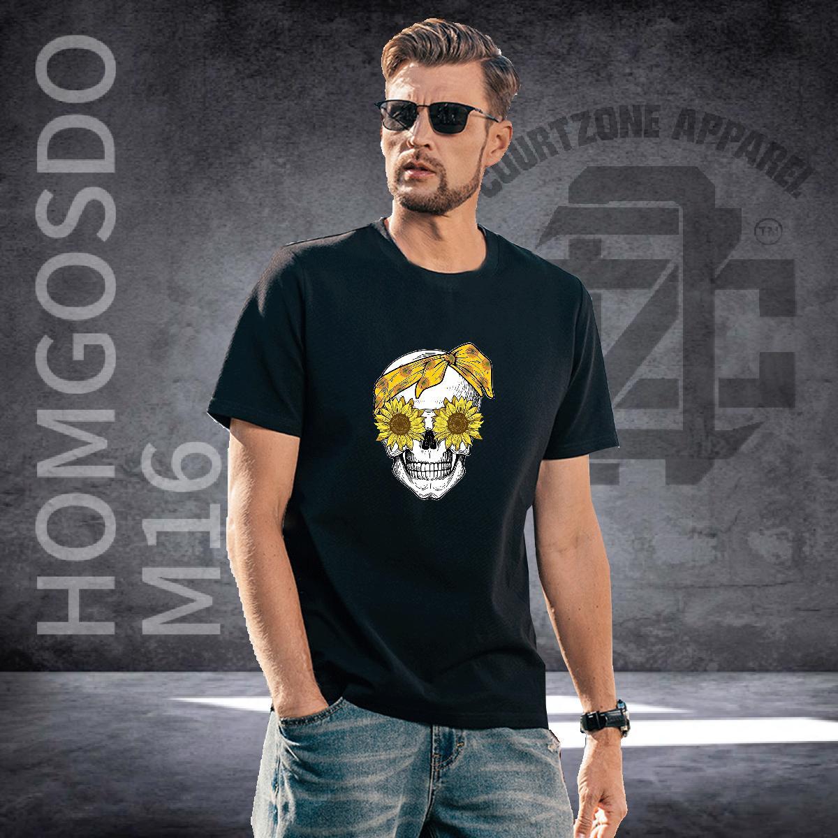 Soft Man T Shirts 230g 100% Cotton skull Hip Hop Custom Anime Pure Cotton Tshirt for Man Woman Classic Wear