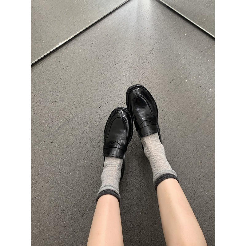 Ddmysports Cowhide Edition Grape Mom Same Round Ead Lazy With British Style Genuine Leather Versatile Le Fu Shoes For Women OUTDOOR