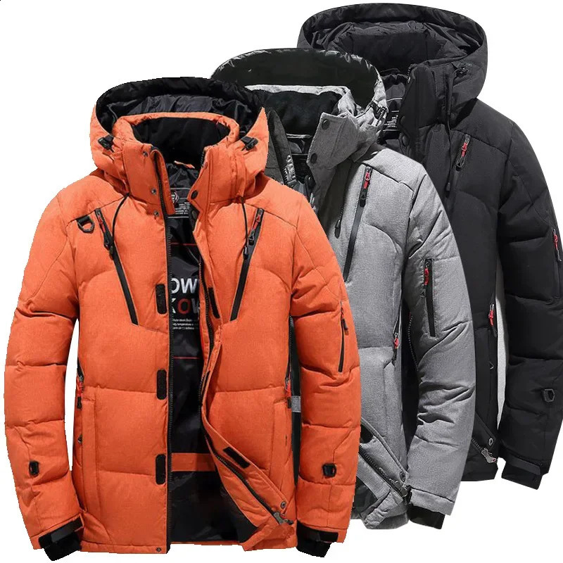 Mens thick coat with collar warm Parka casual waterproof winter 30 degrees size 5XL 240822