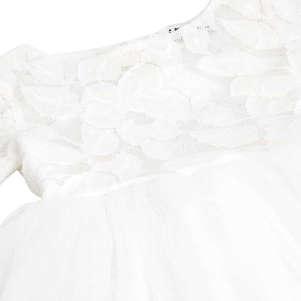 Childrens White Flower Girl Princess Dress Pageant Wedding Maid Birthday Party Dress Formal First Exchange Ball Dress W240823