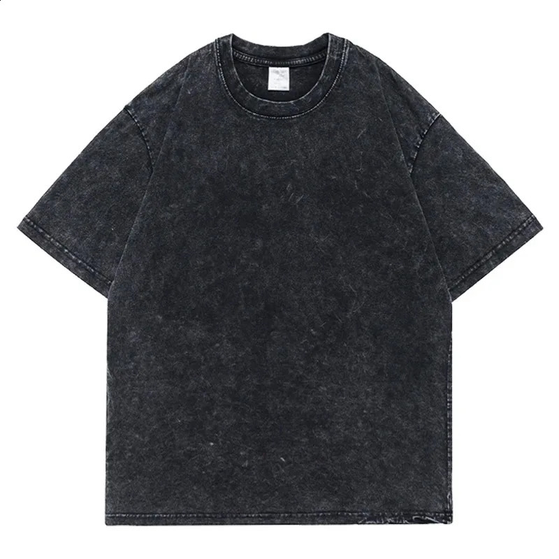 NXXTRESS American mens washable Tshirt cotton loose Oneck oversized Korean Y2K casual retro short sleeved 240822