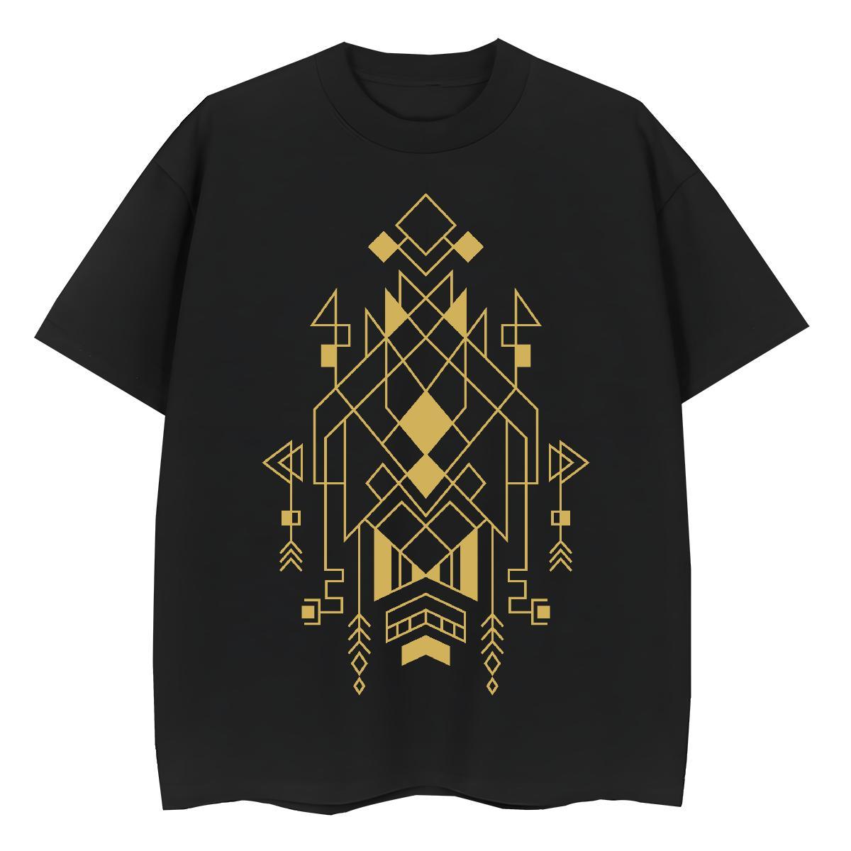 Lady Lady T shirt 100% Cotton 230g Geometric line High Street Hip Hop T Shirt For Woman Breathable Crew Neck Oversized L-4XL Tees
