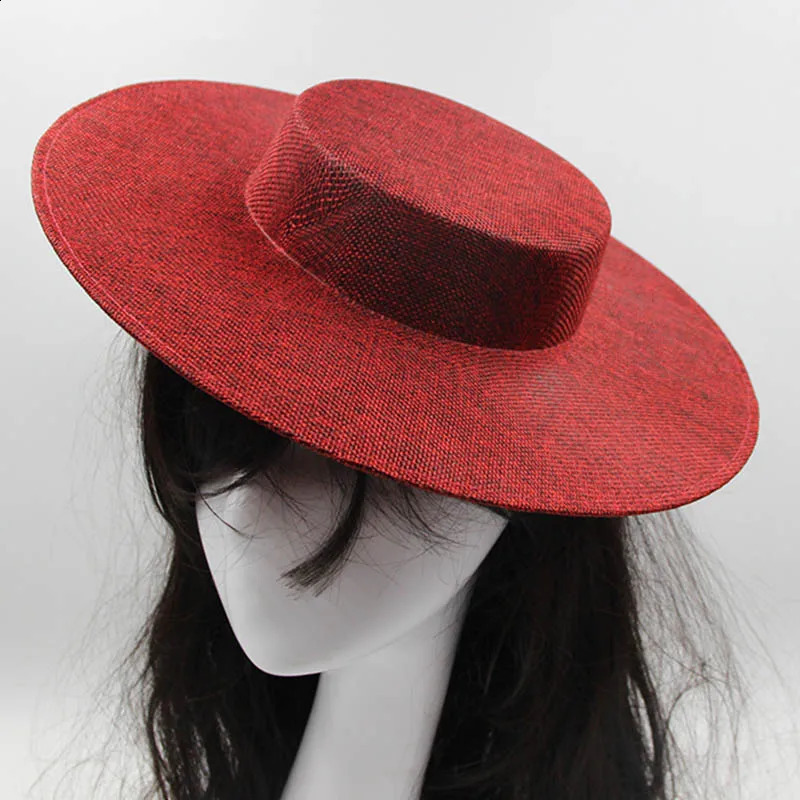 Ladies Fascinators Millinery Hat Base Party Wedding Sinamay Hat Wide Brim DIY Headpiece Hair Accessories 240808CJ