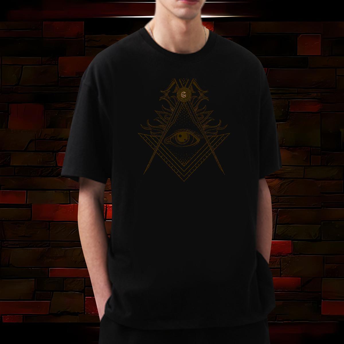 Soft Mens T Shirts 230g Pure Cotton eye of the devil Casual DIY Logo Oversized Breathable Men Tees DIY Customized Tees Shirts