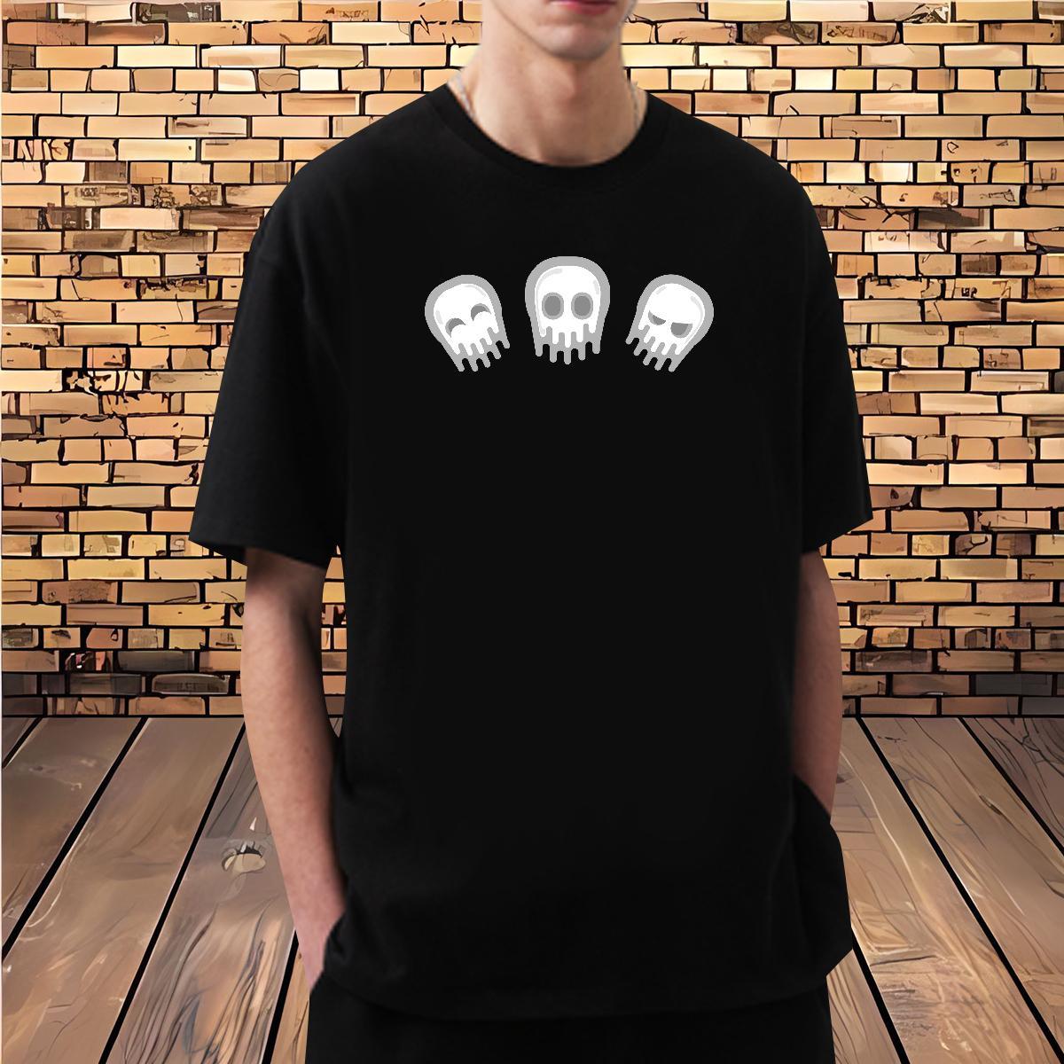 Loose Fit T Shirt For Man 230g 100% Cotton skull Hip Hop Oversized Breathable Soft Couples T Shirts DIY Wear
