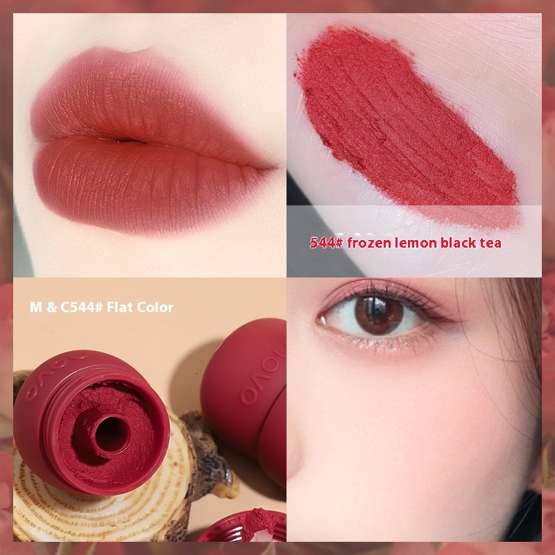 NOVO Mushroom Milk Can Mud Velvet Matte Cheek Dual Use Waterproof and Not Easy to Fade Student Affordable Lip Glaze