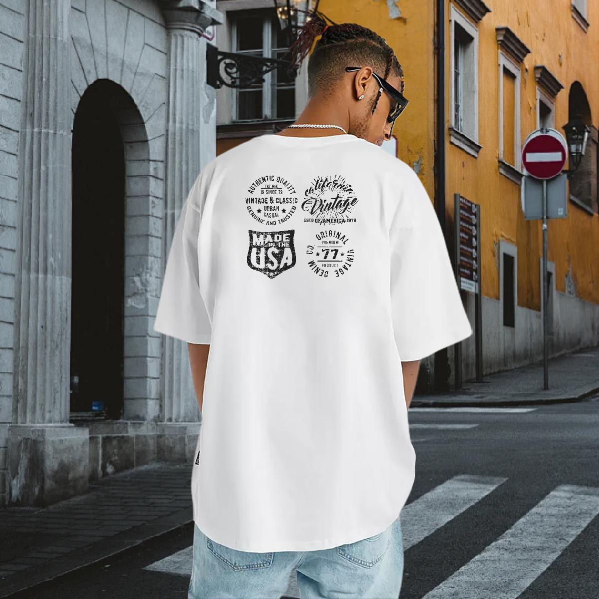 TOP Quality T Shirts Men 230g 100% Cotton letter Sports Casual Oversized O-Neck Short Sleeve Men Tshirts Stylist Tops Shirt