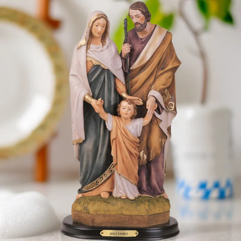 Virgin Mary Joseph Nativity Family Creative Living Room Decoration Religious Sculpture Desktop Christmas 240823