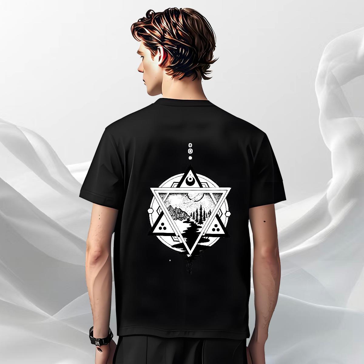 Loose Fit Man T Shirts 230g Cotton eye of the devil Home Outdoor DIY Printed Breathable Short Sleeve Tshirts Brand Tops Tees