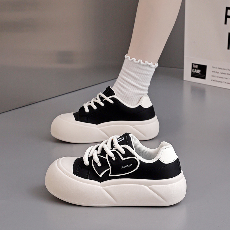Ddmysports Autumn White New Korean Version Ins Female Student Height Increasing Thick Soled Sports Board Casual Shoes XT OUTDOOR