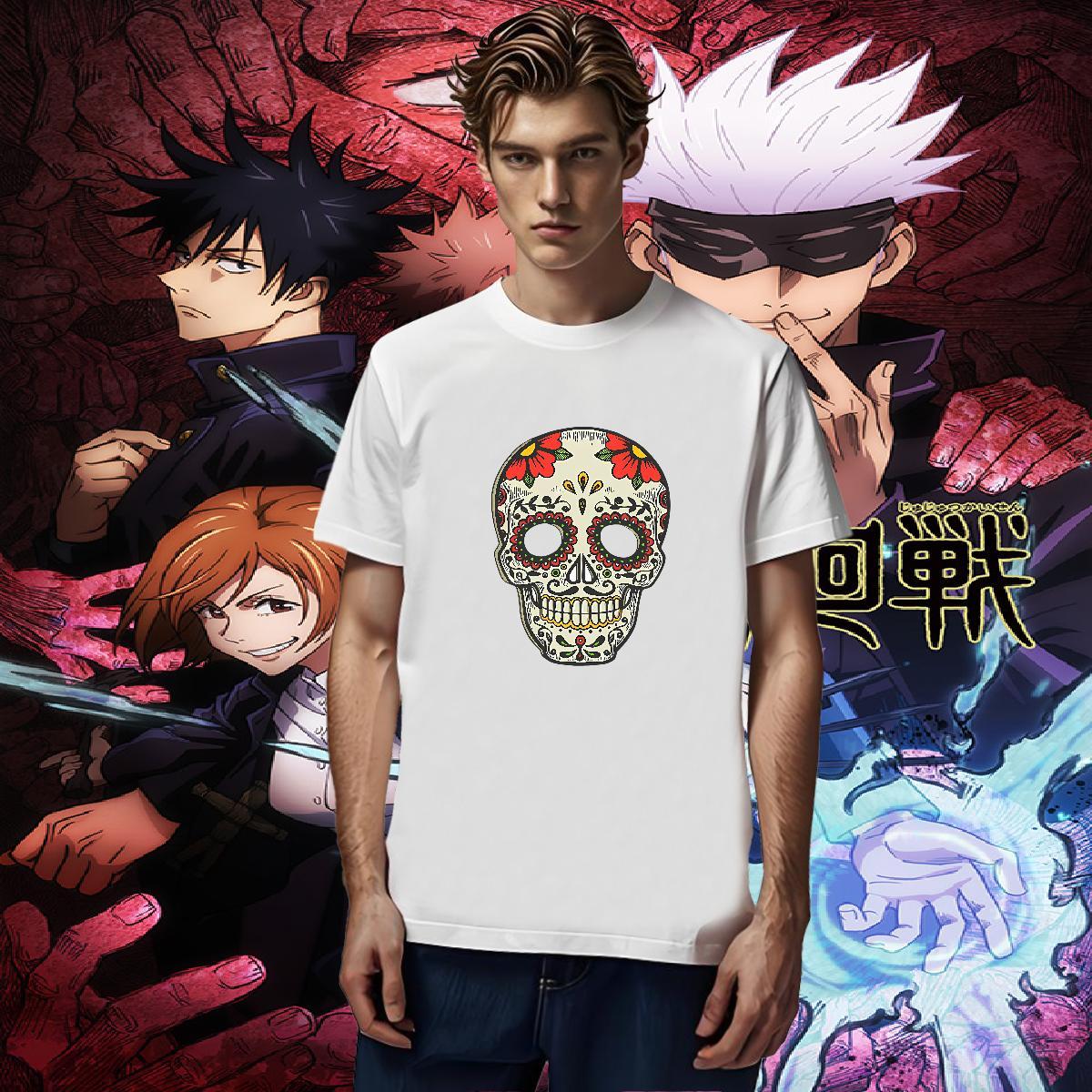 Cool Design T-Shirts for Men 230g Pure Cotton skull Casual Beach Custom Big Size Breathable Soft Men Clothes T-Shirt New Designer Tshirts