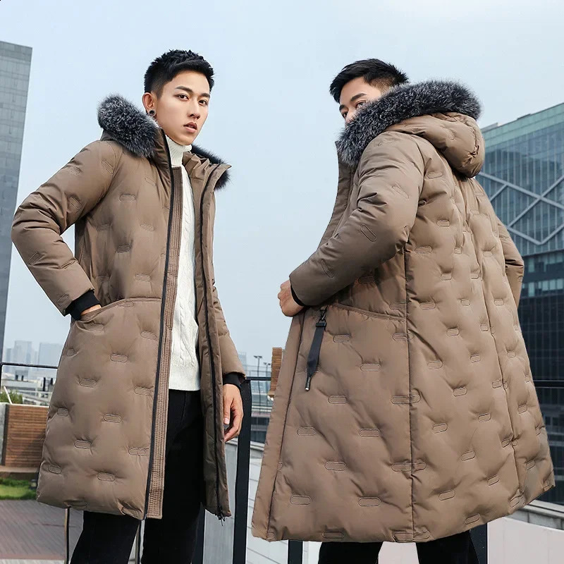 Mens Winter Jacket Cotton Long Style Trend Young and Handsome Camouflage Clothing Casual 240822