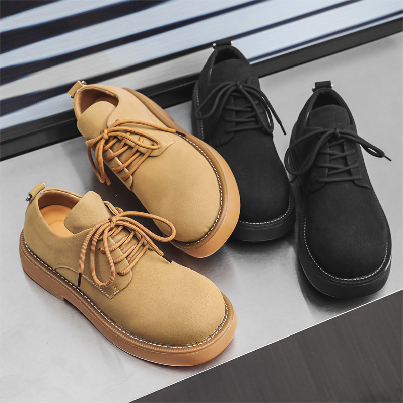 Ddmysports Autumn New Thick Soled Tall Derby British Style Small Leather Versatile Korean Edition Student Casual Shoes OUTDOOR