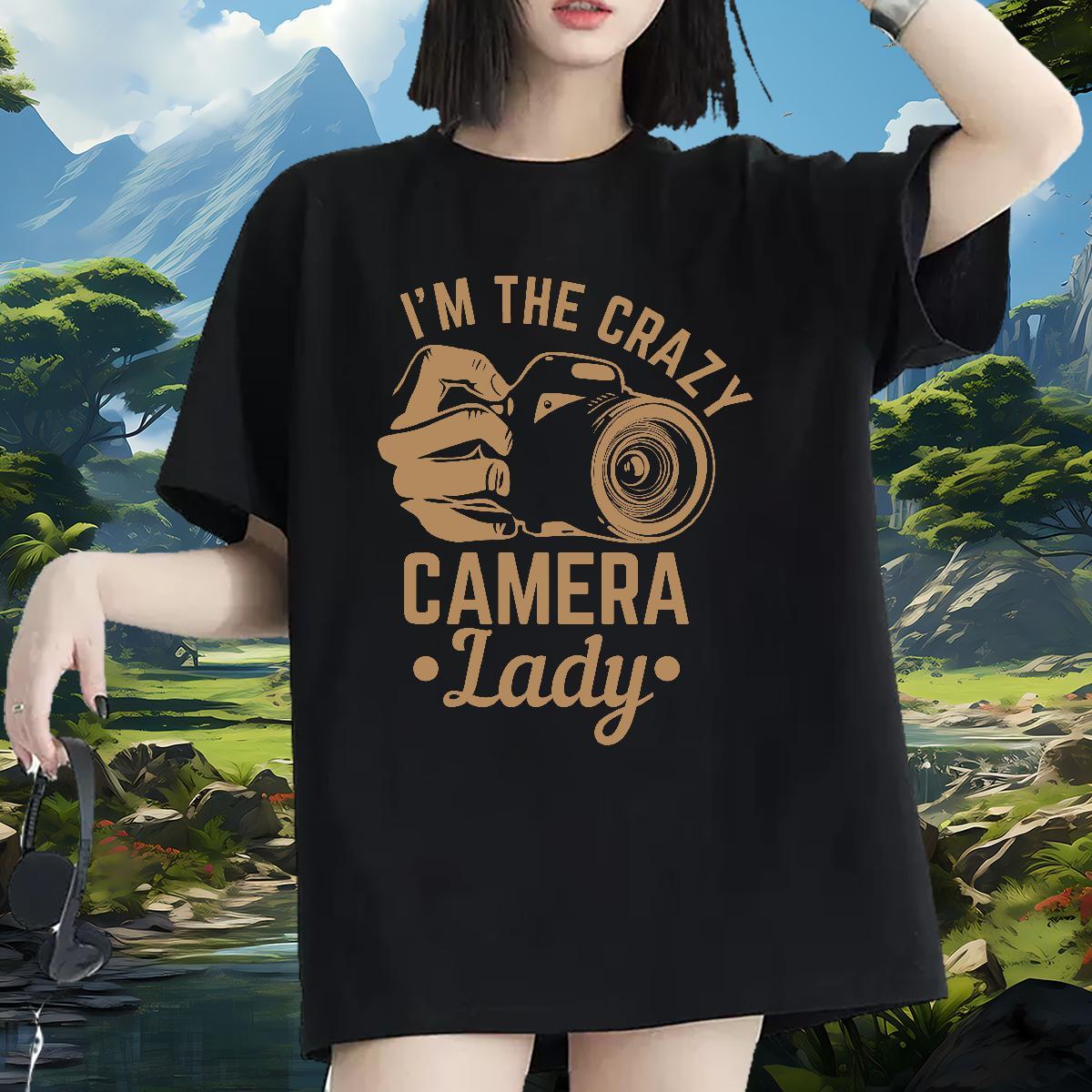 Unisex Tshirt for Man Woman 230g 100% Cotton camera Casual Sport T Shirt For Woman Round Neck Short Sleeve Custom Printing Tops Tees