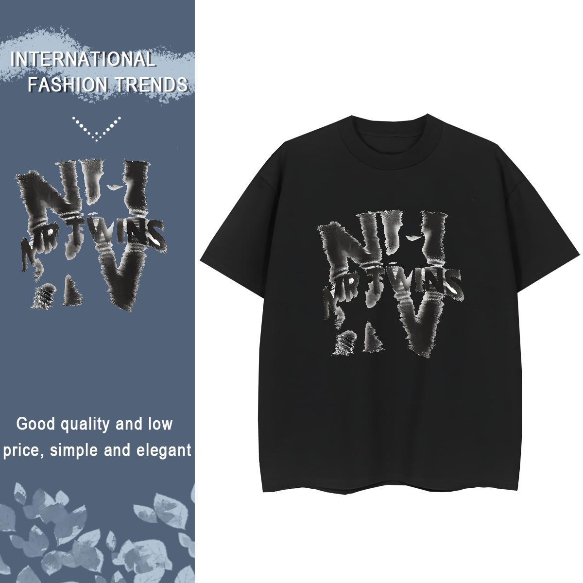 5A Women Tees 230g 100% Cotton letter Daily Wear T shirt Breathable Crew Neck Customized Clothes Shirt