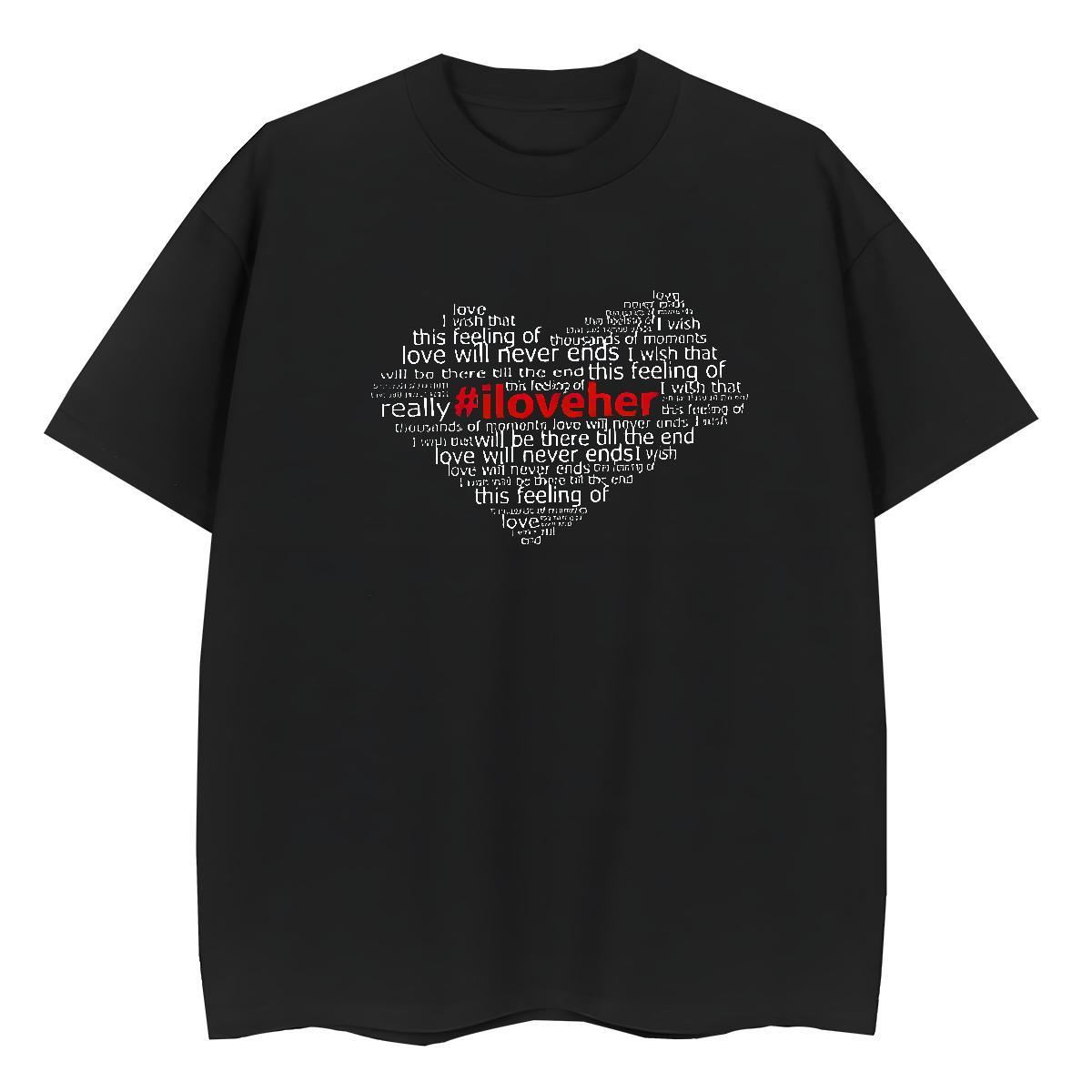 Female Womens Tshirts 230g 100% Cotton letter Street Wear T-Shirts for Women Crew Neck Breathable Custom Printed Tees Shirts