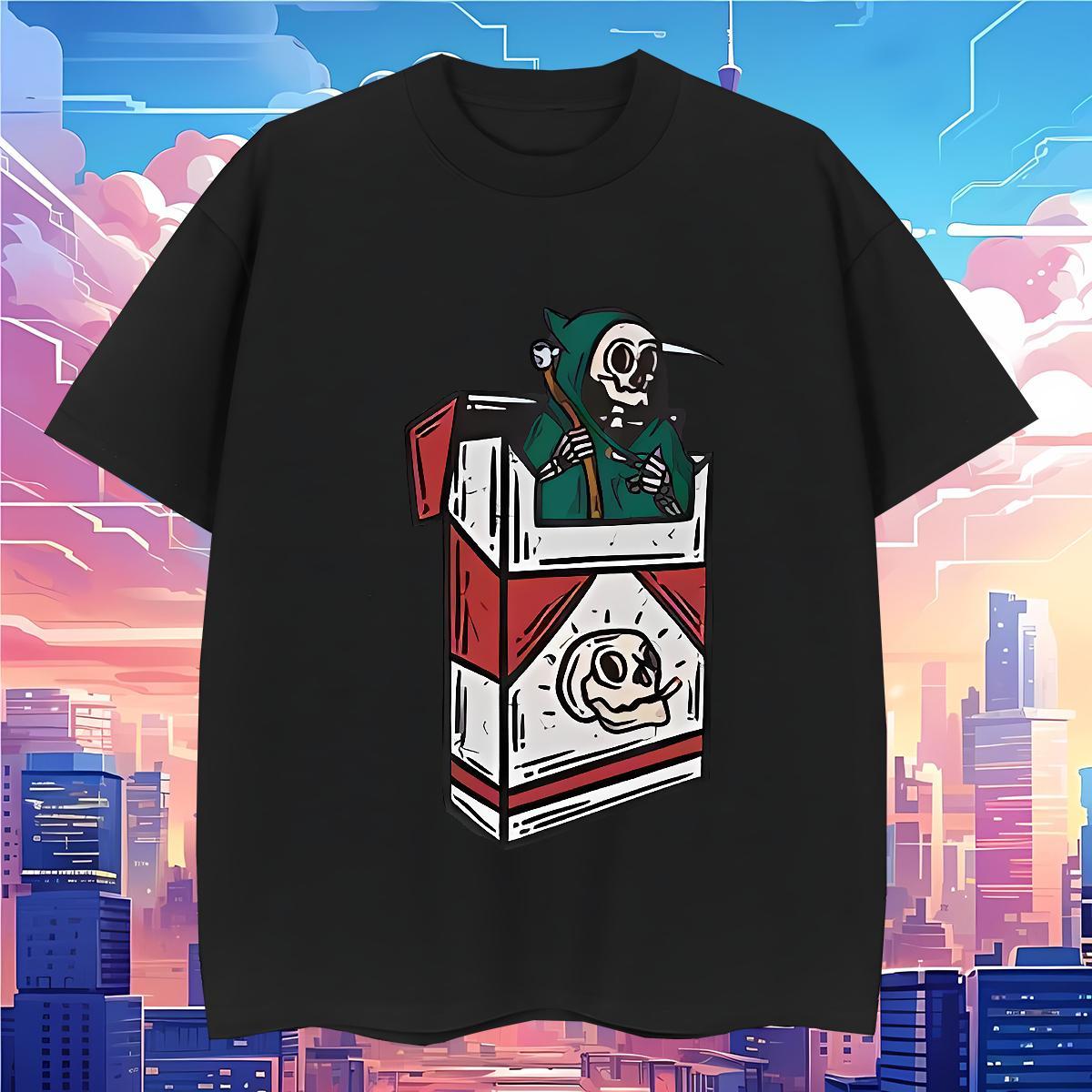 TOP Quality T-Shirts for Men 230g 100% Cotton skull Casual Beach Custom Printing Breathable Short Sleeve Couples T Shirts New Tops Shirt
