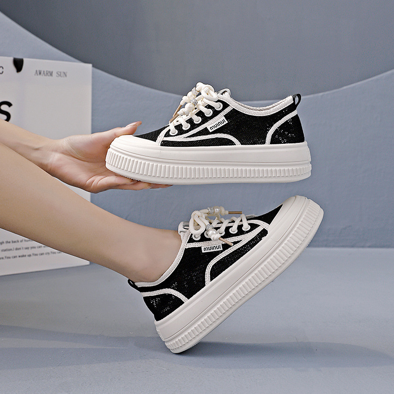 Ddmysports White Women Summer New Casual Height For Children Thick Soled White Sports Board Shoes OUTDOOR