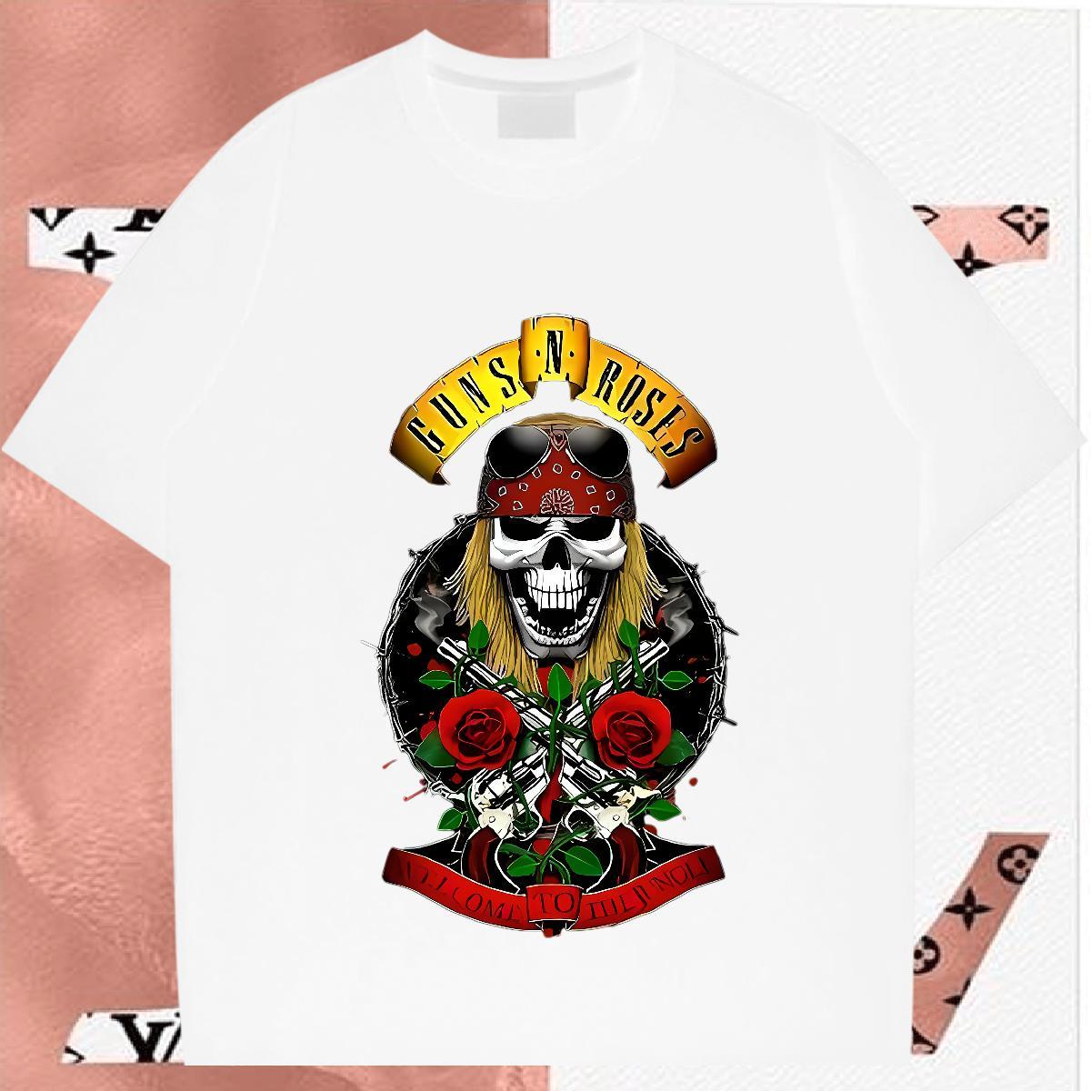 Unisex T-Shirts 230g Cotton skull Spring Summer Cartoon Print Breathable Crew Neck Men Tops Tees 2024 Summer Wear