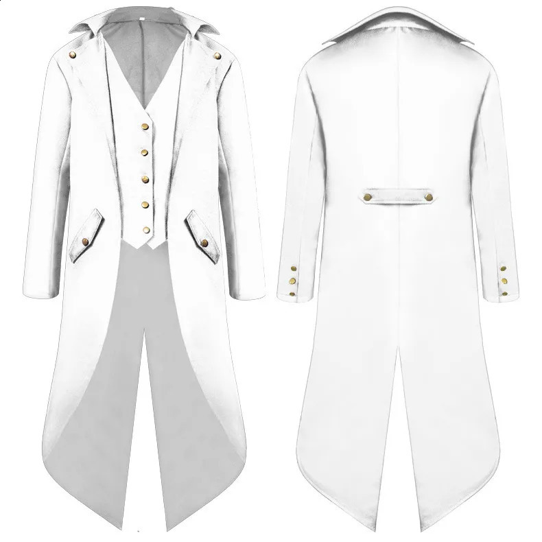 Men Renaissance Steampunk Tailcoat Halloween Costumes Vintage Green Pirate Victorian Gothic Medieval Jacket Vintage Frock Coat 240822