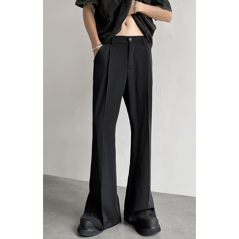 American Style Clean Fit High-end Sense Hanging Split Suit Pants Mens Spring and Autumn New Straight Leg Slightly Flared Trousers