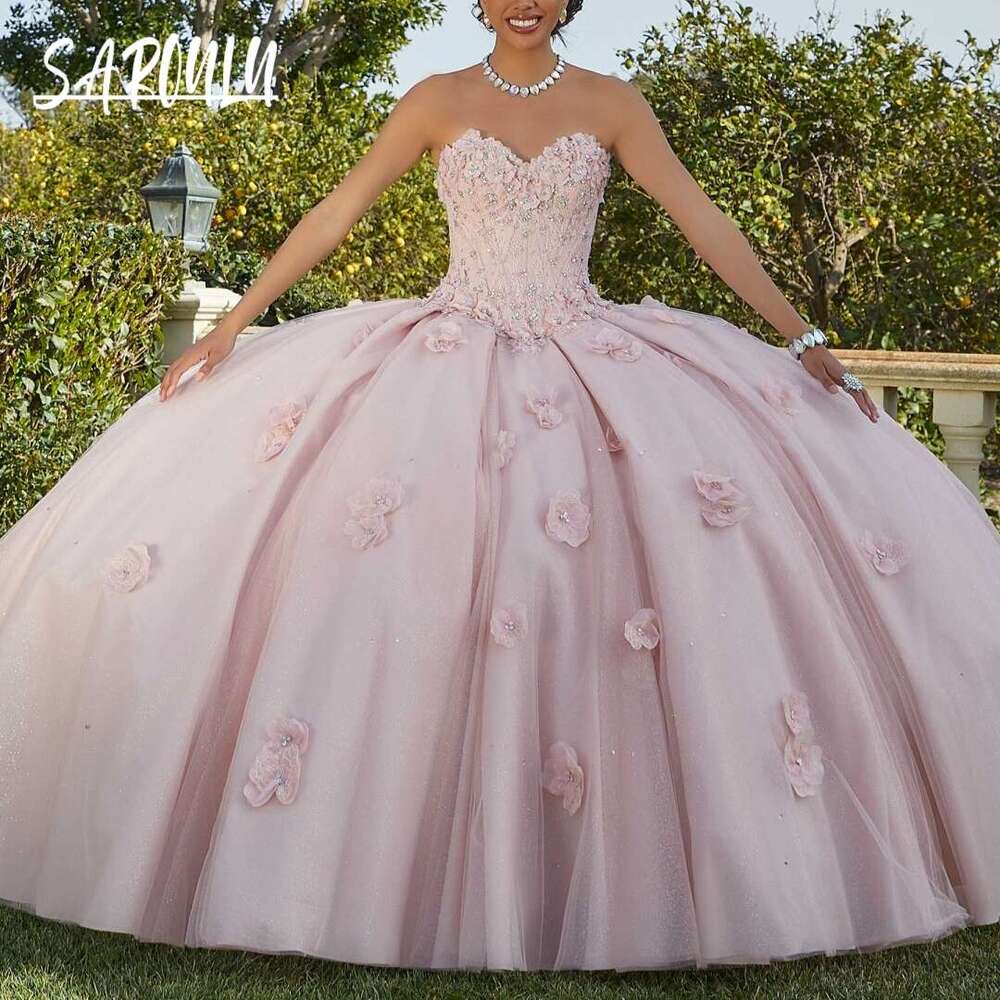 Blush ral Quinceanera Dress Princess Lace Ball Gown Bride Robe Beaded Bridal Dresses Custom Made Vestidos De Novia