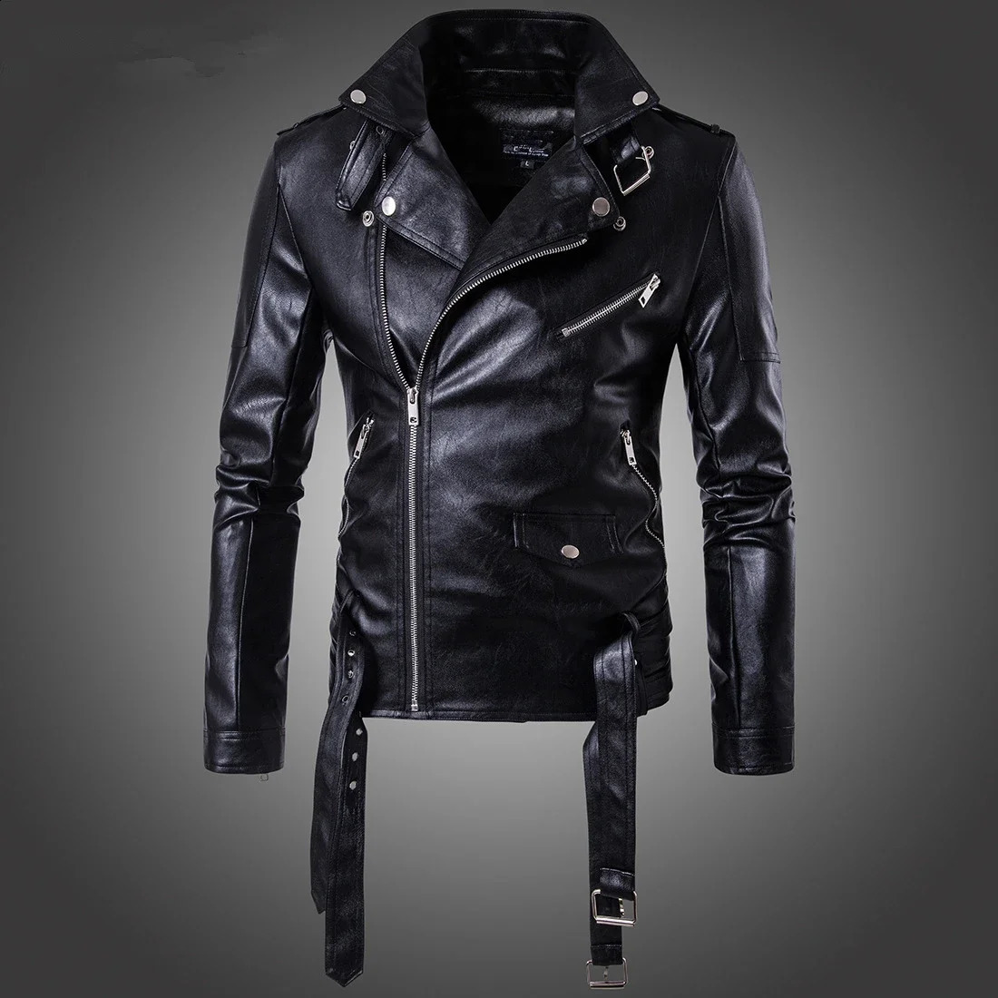 Moto Biker Leather Suede Outerwear Men Leather Jacket Slim Fit Motorcycle Jacket Zipper Casual Coat Spring Autumn Winter 240822