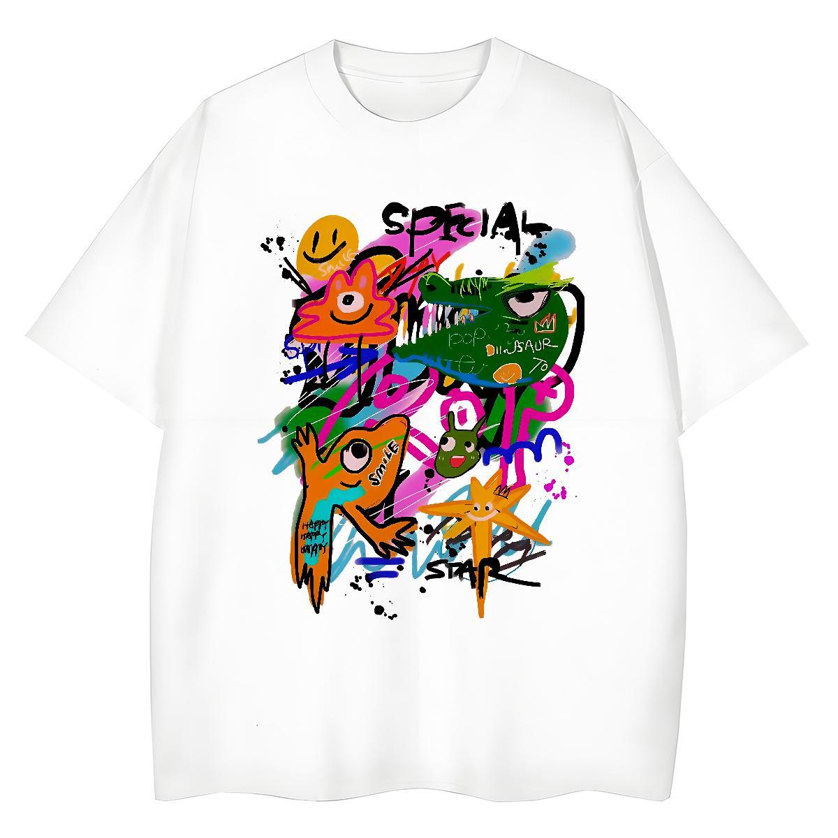 Free Shipping Lady T shirt 230g Pure Cotton cartoon Beach T Shirts Women Breathable Custom Printed Clothings