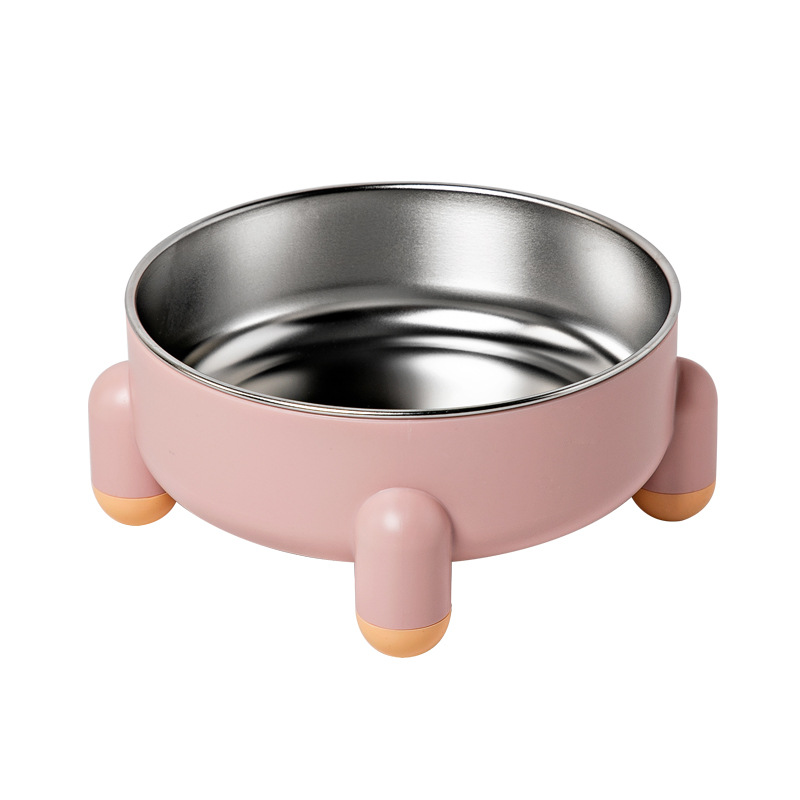 NEW Pet Bowl High Leg Neck Protection Pet Stainless Steel Dog Bowl Dog Food Bowl Dog Washbasin Anti-slip Anti-collision Pet Supplies