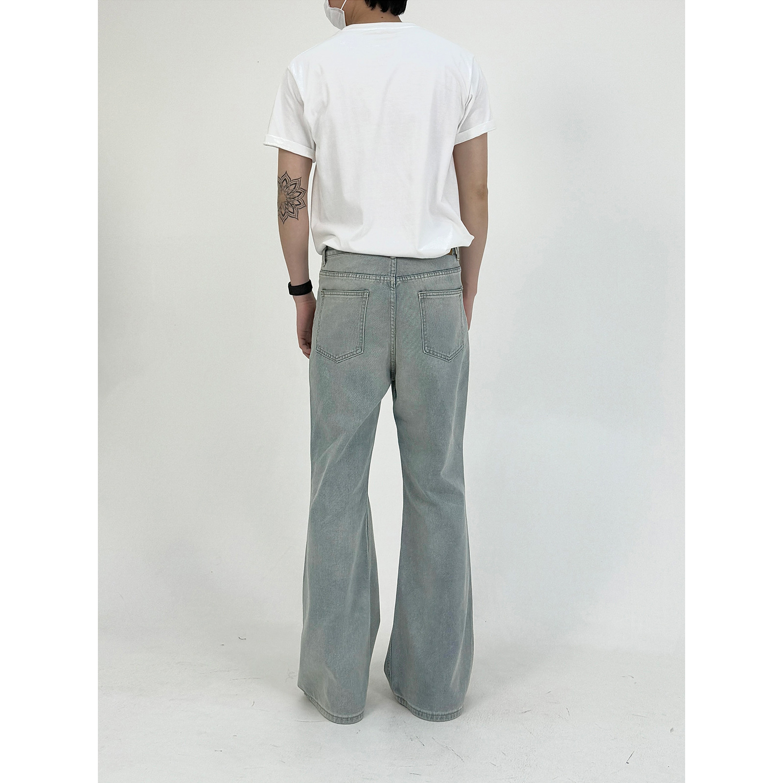 American High Street Cleanfit Silhouette Distressed Jeans Mens Summer New Straight Leg Micro Flared Atmosphere Casual Pants