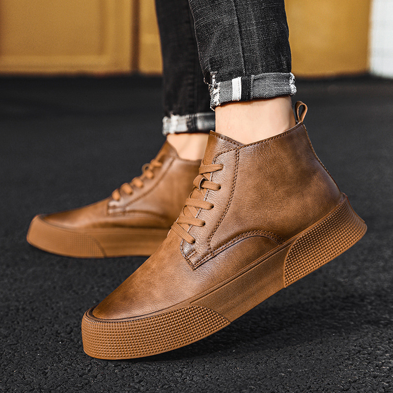 Ddmysports Spring New Igh Top Thick Sole Eightened Casual Wiped Old Men S Board Shoes OUTDOOR