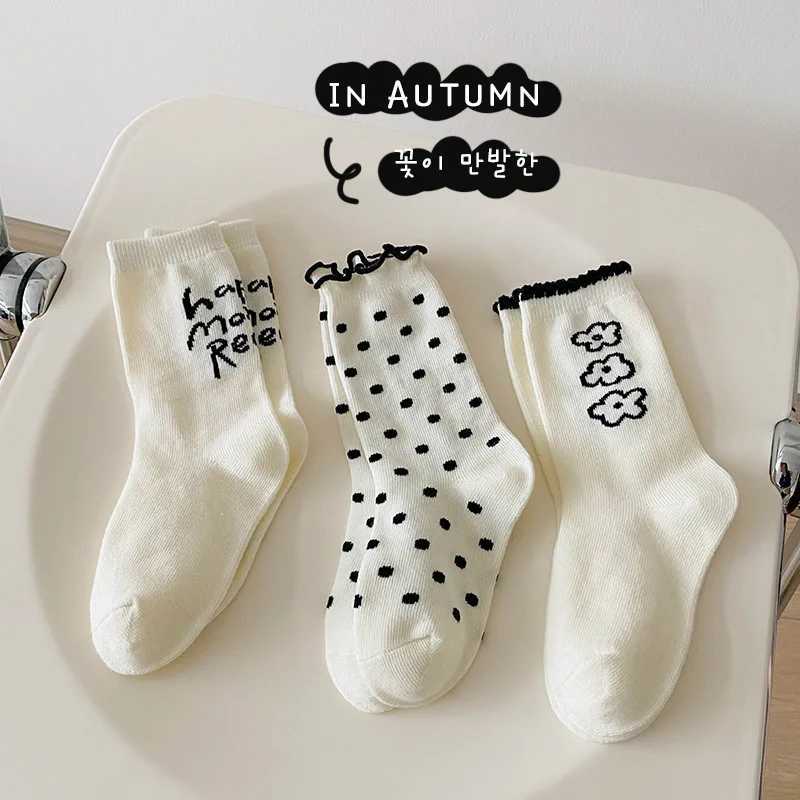 Flower Socks Girls Fancy Lace Princess Socks Spring Calf Length 1-12Y Girls Socks Children Cotton Socks X2503221