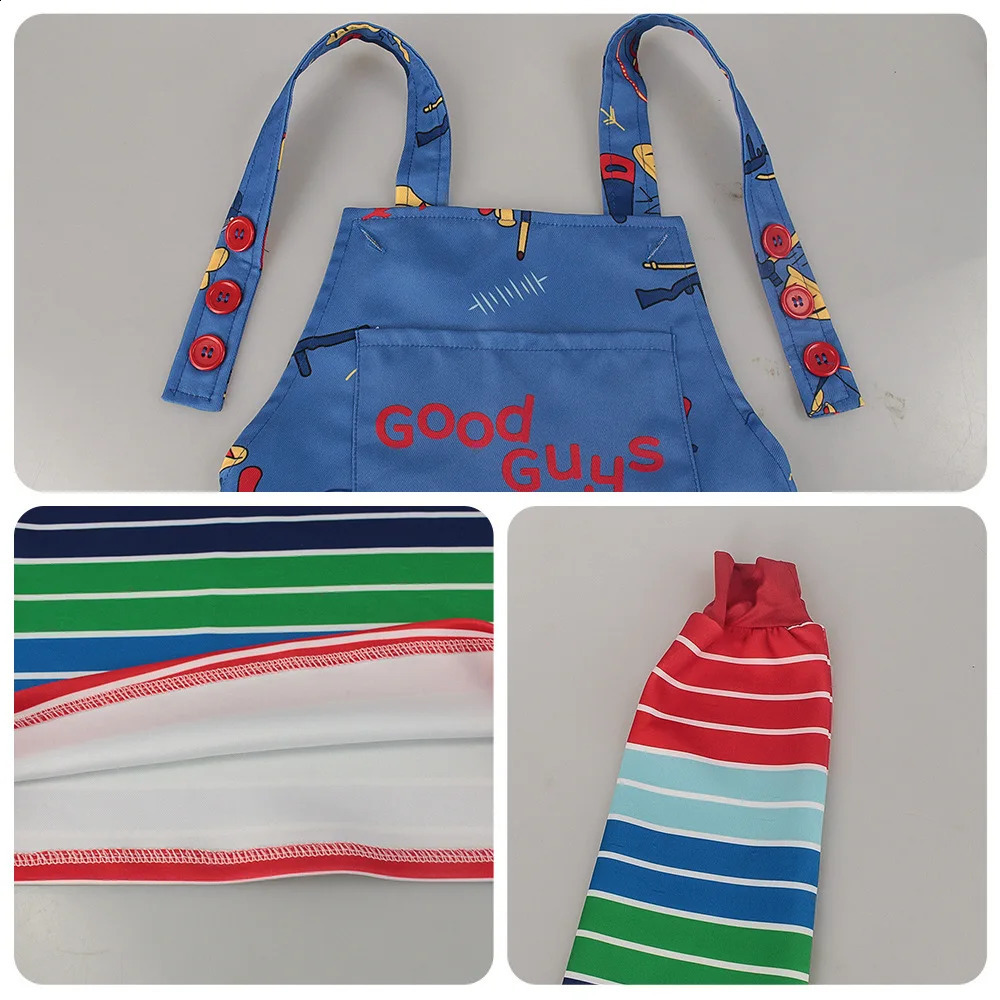 Chucky cosplay costume adult childrens game 2 jumpsuit Halloween uniform boys and girls 240823