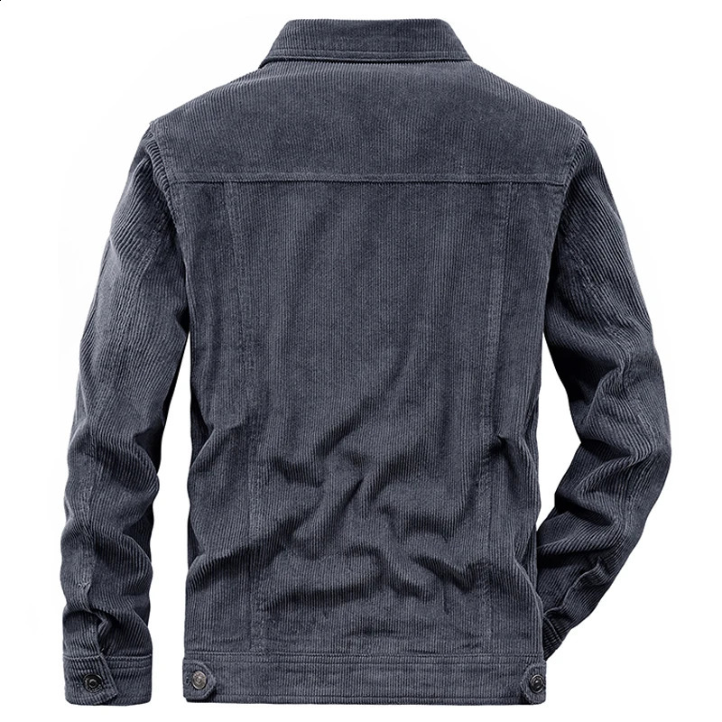 Wellsome Mens Street Motorcycle Corduroy Coats Winter Bomber Jacket Windproof Multi Pocket Cotton Cargo Park 240823