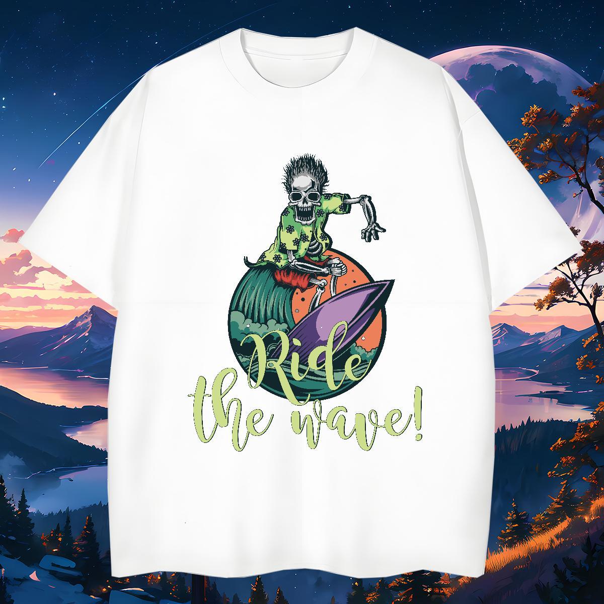 Designer T shirt 230g Pure Cotton skull Street DIY Printed Breathable Soft Couples T Shirts Wholesale Wear