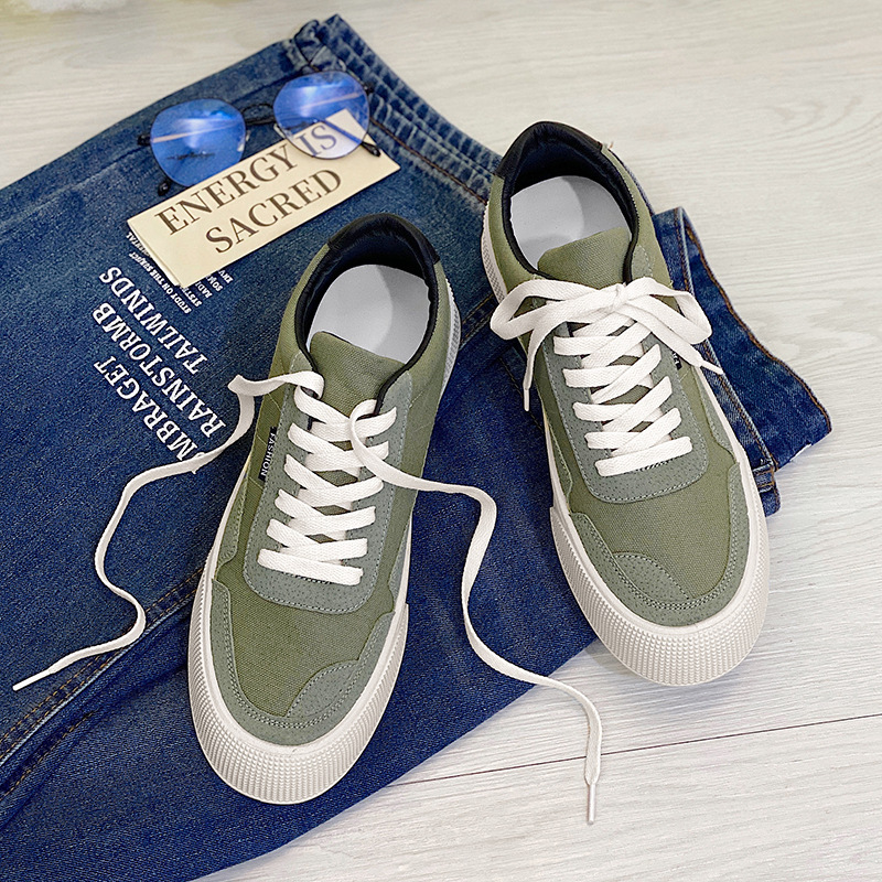 Ddmysports Spring New Men S Street Shoot And Popular Canvas Small White Shoes Low Top Thick Sole Igh Eight Board For OUTDOOR