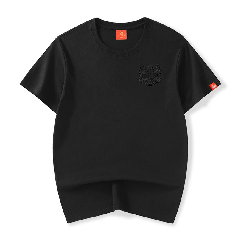 Lion Embroidery Y2K Tshirt Top Cotton Seam Extra Large Mens Summer Street Clothing 240822