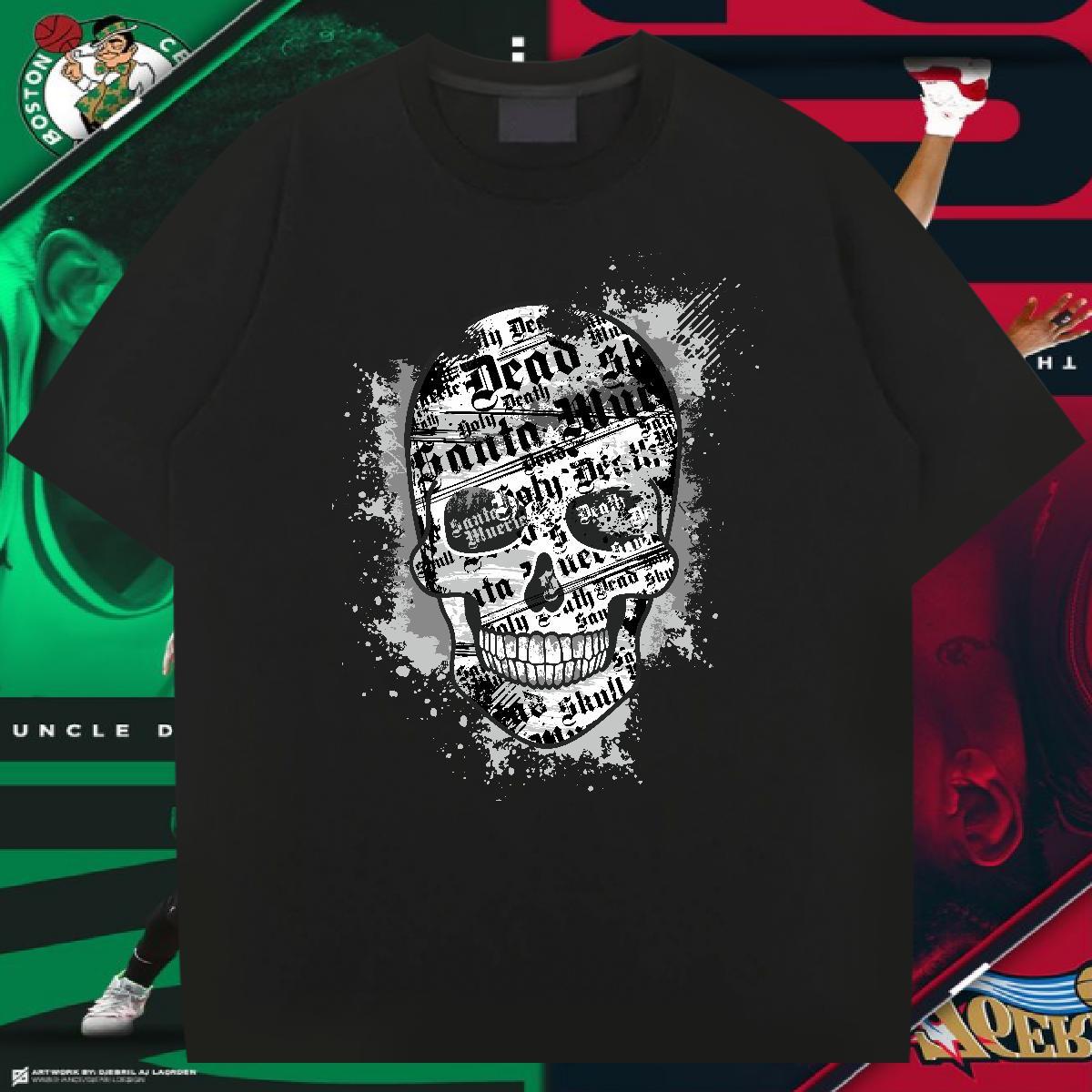 Designer Men T Shirts 230g Cotton skull Anime Printing Street Custom Cartoon Breathable Short Sleeve Men Tshirts 2024 DIY Tops Tees