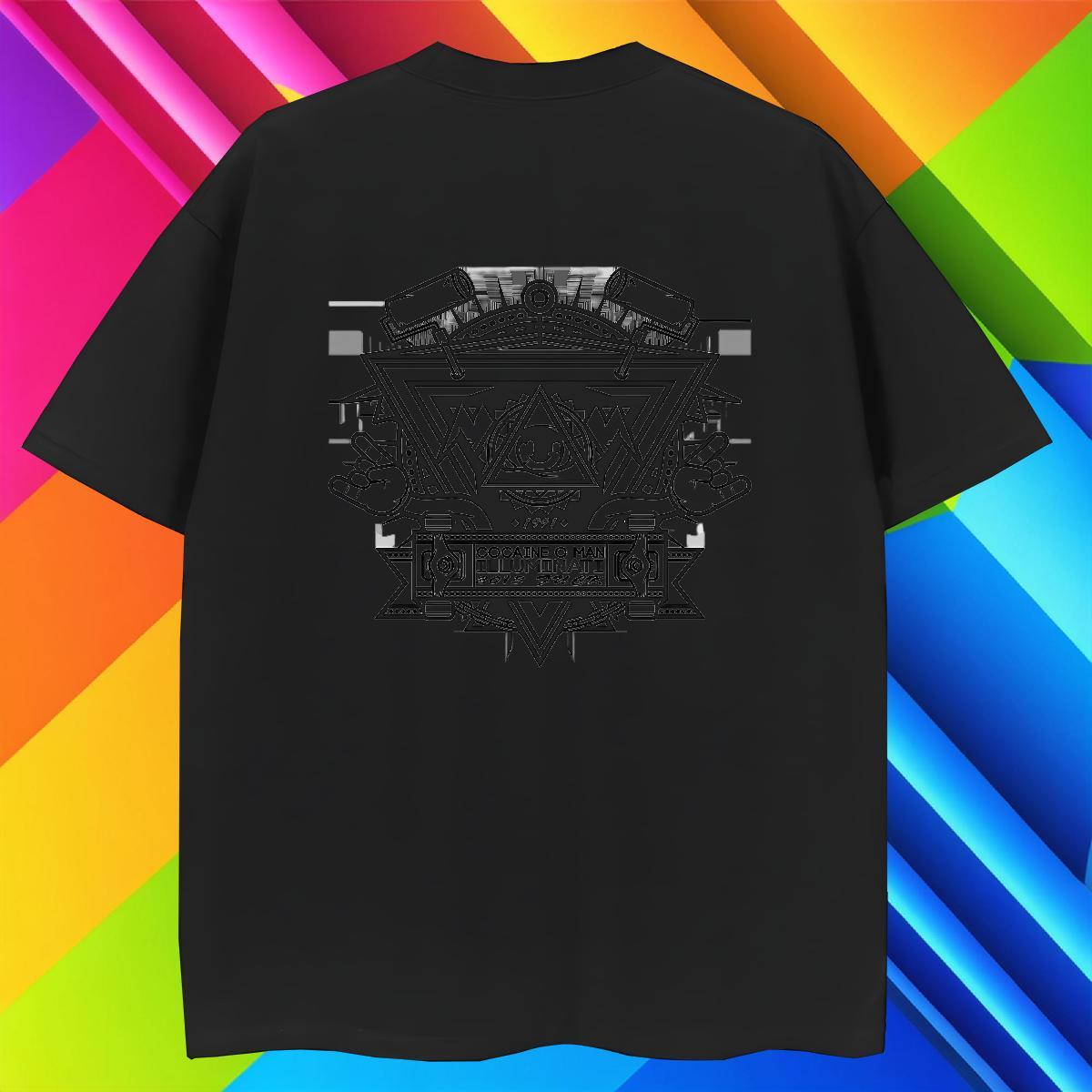 Classic T Shirt For Man 100% Cotton 230g eye of the devil Daily Outfit Floral Print Breathable Soft Tshirts Fashion New Clothings