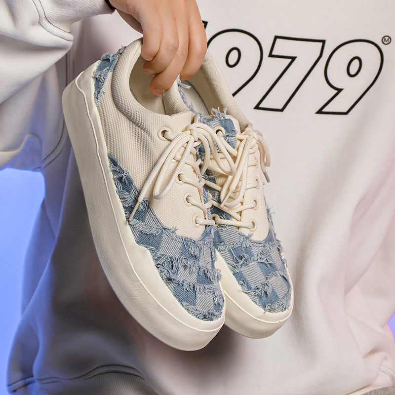 Ddmysports Guozi Same Style New Wind Andmade Ragged Edge Small Fragrant Flower Classic Canvas Men S Couple Board Shoes X OUTDOOR