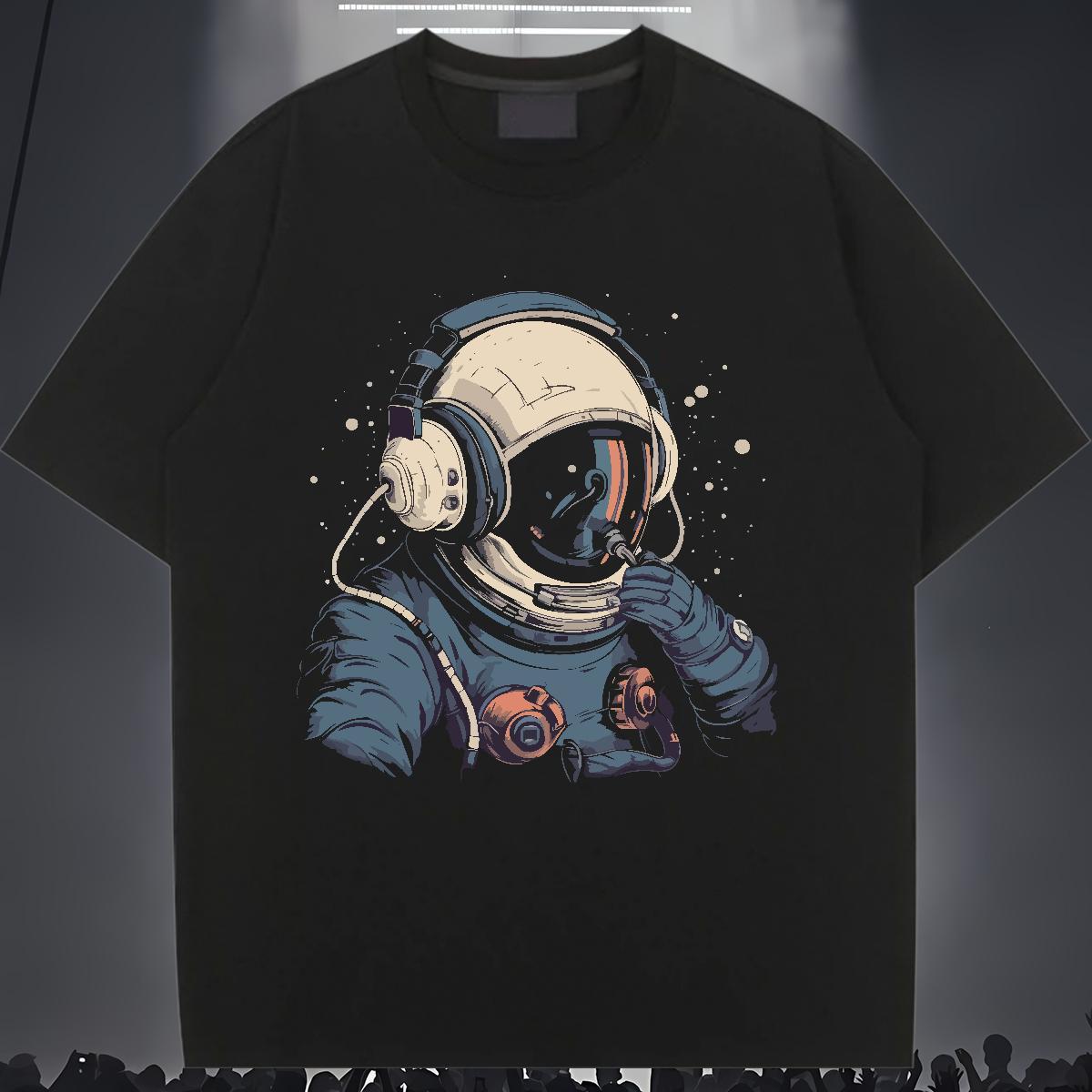 Brand Tshirt for Man Woman 230g Cotton cosmonaut Home Outdoor Woman T Shirts Breathable Crew Neck Skull Tees Shirts