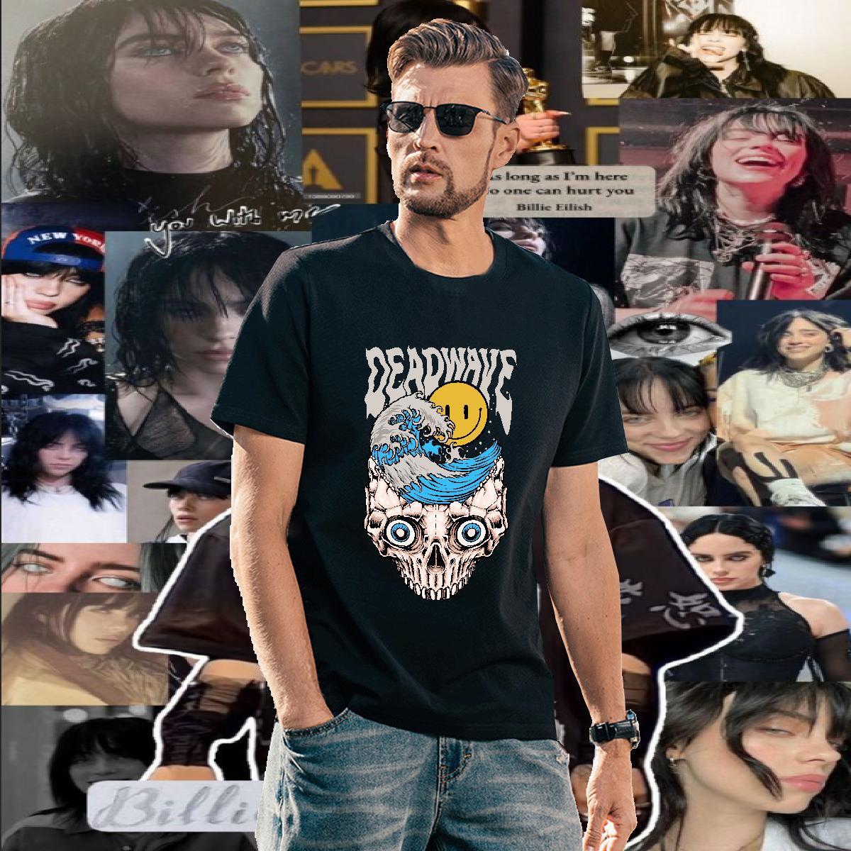 Popular T-Shirts 230g 100% Cotton skull Hip Hop DIY Anime Breathable Short Sleeve Couples T Shirts 2024 DIY Tshirts