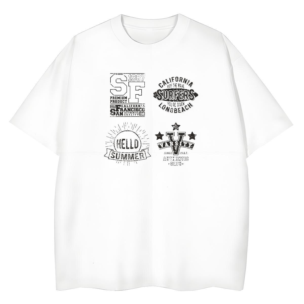 Female Women Tshirts 230g 100% Cotton letter Daily Wear Womens T Shirts Breathable Soft Oversized L-4XL Tops Tees