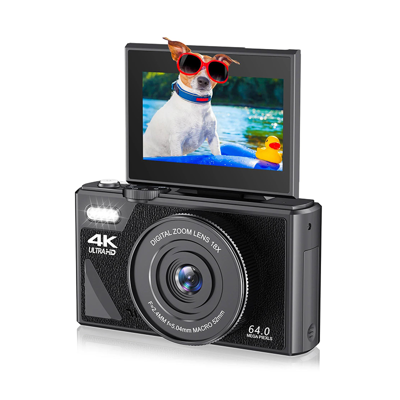 4K Digital Camera for Photography Vlogging 18X Zoom 64MP 3 Flip Screen WiFi Selfie SLR DSLR