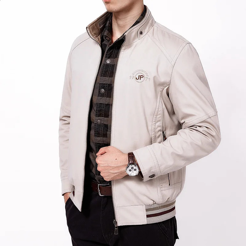 Mens Jacket M6XL Spring and Autumn Fashion Cotton Business Leisure Park Multi Pocket Clothing 240822