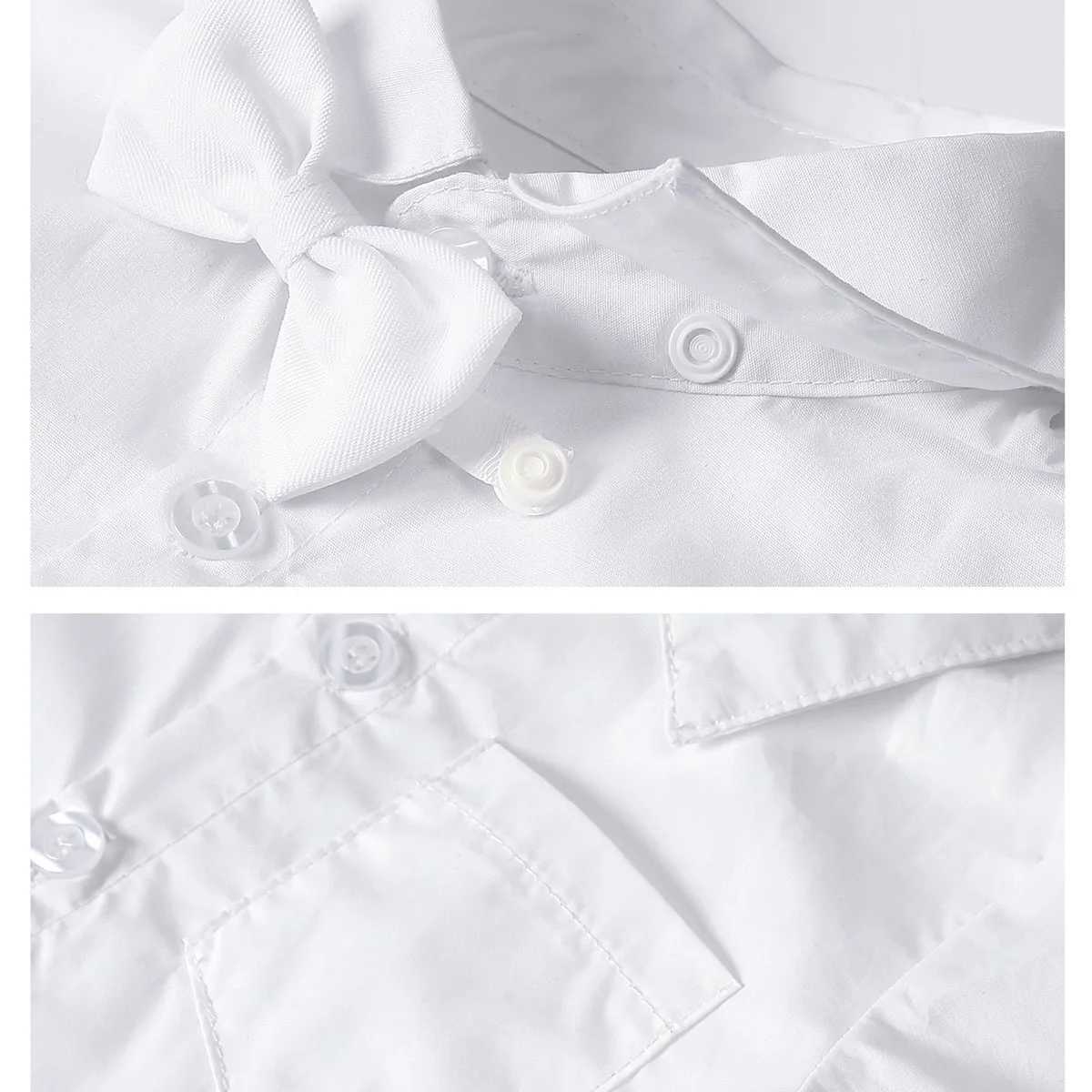 Boy Christmas Set Preschool White Baptist Baby Wedding Dress Set Baby Gentleman Birthday Short Sleeves 2PCS W240823