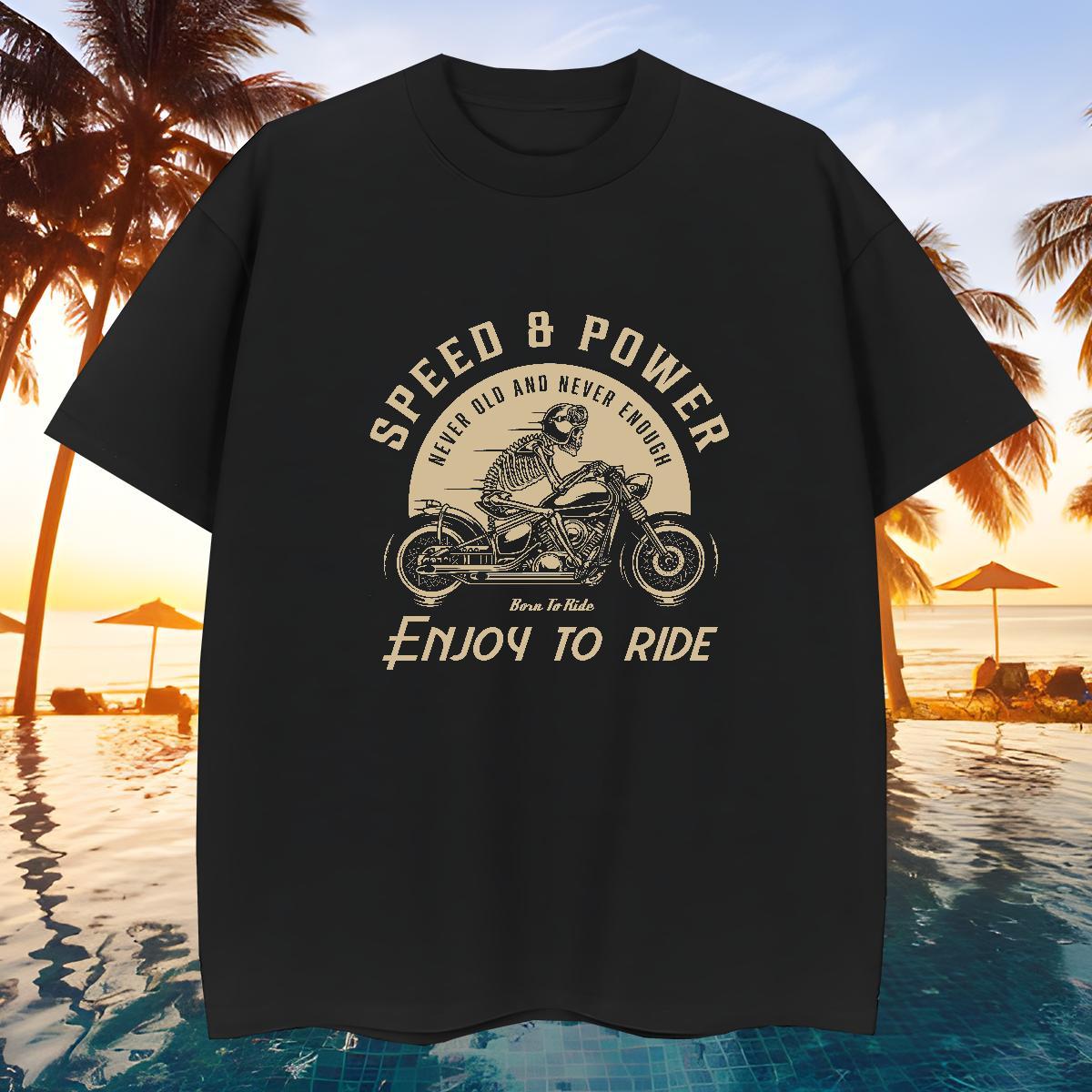 Loose Fit Man T Shirts 230g Cotton skull Street wear Hip Hop Skull O-Neck Short Sleeve Tshirts DIY Tops Tees