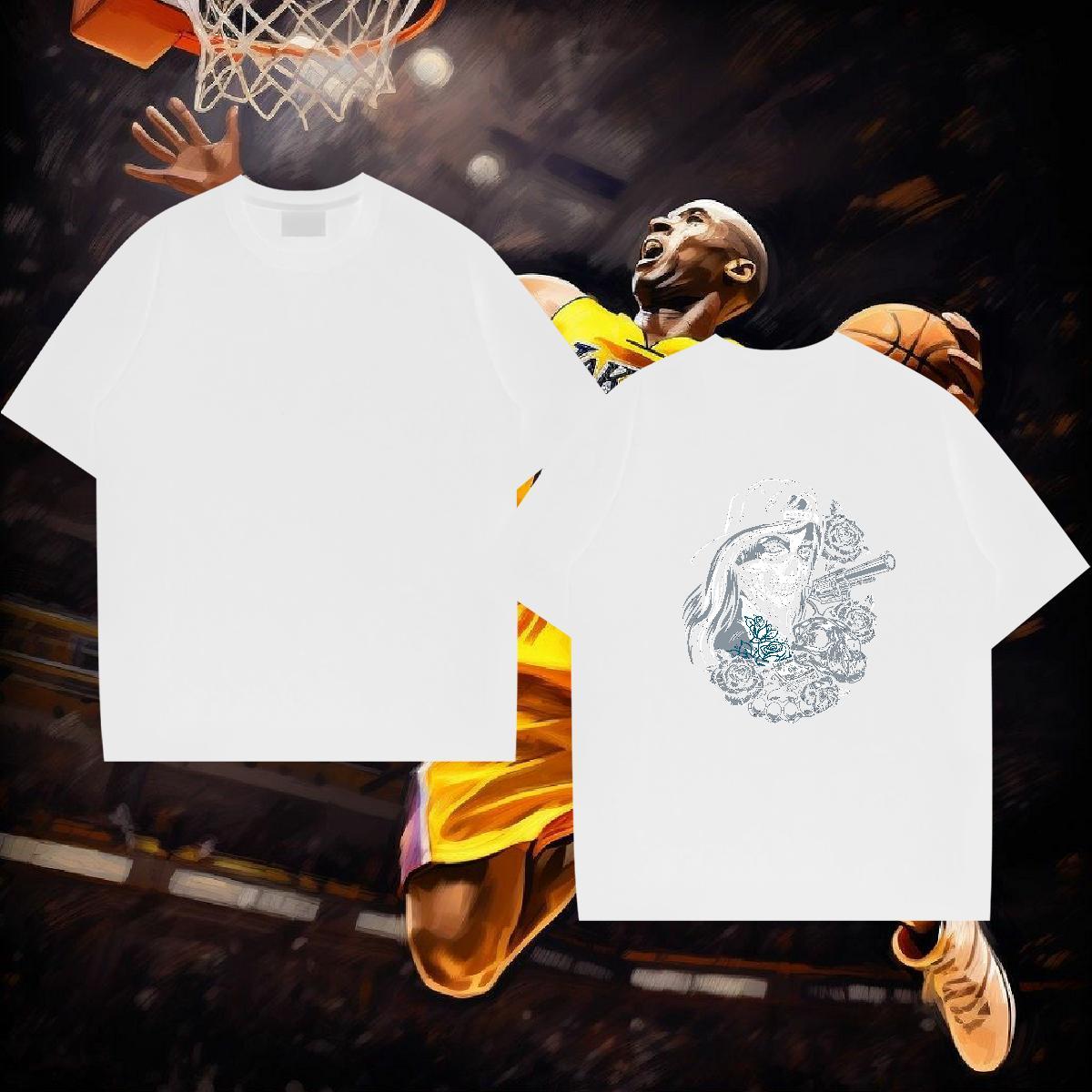 Comfortable T shirt 230g Cotton skull Street Wear Skull Breathable Short Sleeve Tshirts 2024 DIY Top Tees